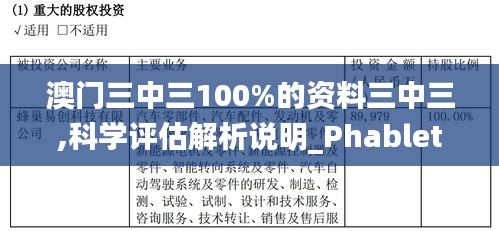 澳门三中三100%的资料三中三,科学评估解析说明_Phablet12.625