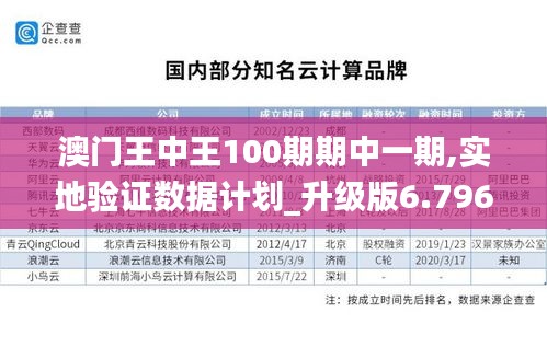 澳门王中王100期期中一期,实地验证数据计划_升级版6.796