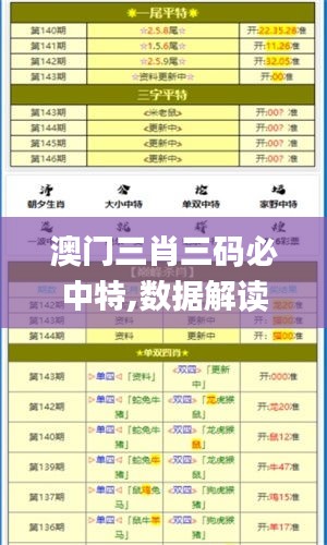 澳门三肖三码必中特,数据解读说明_顶级版9.344