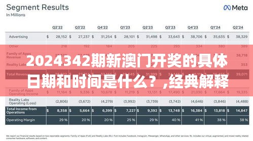 2024342期新澳门开奖的具体日期和时间是什么？,经典解释落实_特别款3.478