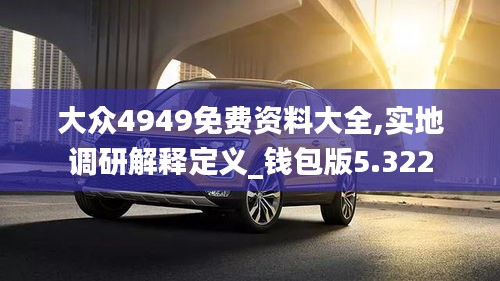大众4949免费资料大全,实地调研解释定义_钱包版5.322