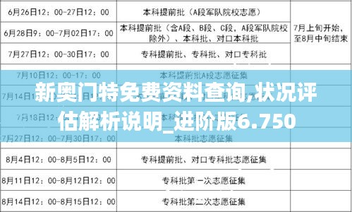 新奥门特免费资料查询,状况评估解析说明_进阶版6.750