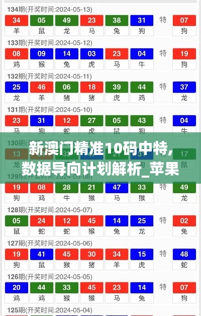 新澳门精准10码中特,数据导向计划解析_苹果款15.699