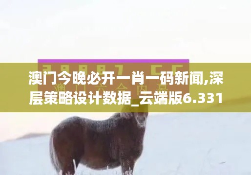 澳门今晚必开一肖一码新闻,深层策略设计数据_云端版6.331
