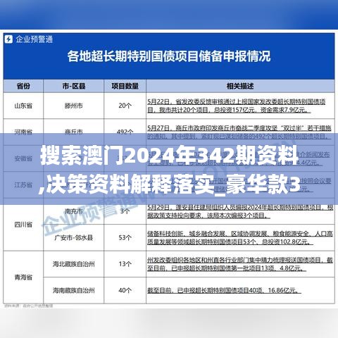 搜索澳门2024年342期资料,决策资料解释落实_豪华款3.656