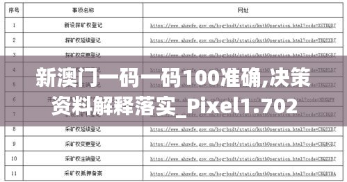 新澳门一码一码100准确,决策资料解释落实_Pixel1.702