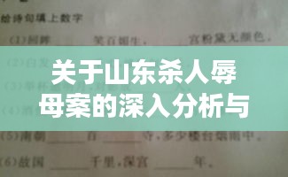 山东杀人辱母案深度解析与预测，热点探讨（附时间预测）
