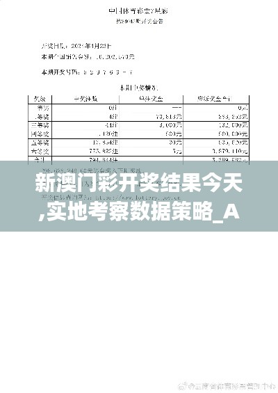 新澳门彩开奖结果今天,实地考察数据策略_AP4.172