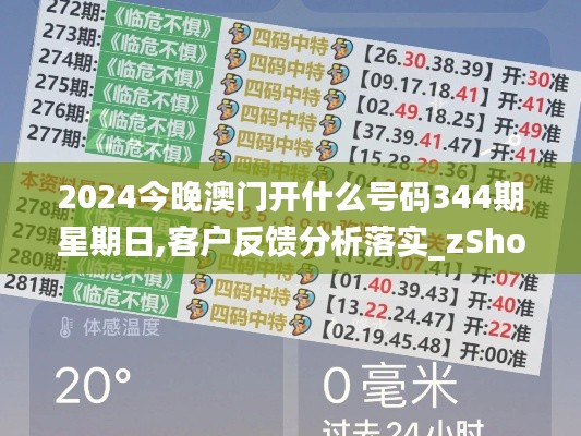 2024今晚澳门开什么号码344期星期日,客户反馈分析落实_zShop3.559