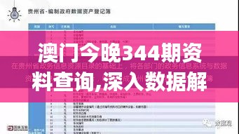 澳门今晚344期资料查询,深入数据解答解释落实_8DM8.190