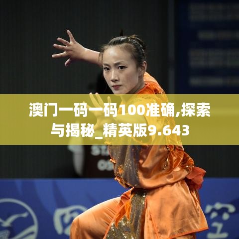 澳门一码一码100准确,探索与揭秘_精英版9.643