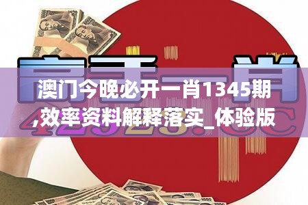澳门今晚必开一肖1345期,效率资料解释落实_体验版2.548