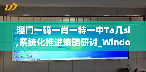 澳门一码一肖一特一中Ta几si,系统化推进策略研讨_Windows13.171