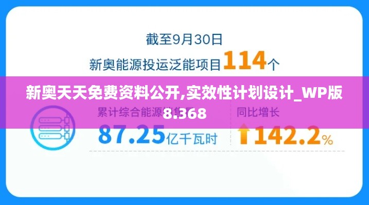 新奥天天免费资料公开,实效性计划设计_WP版8.368