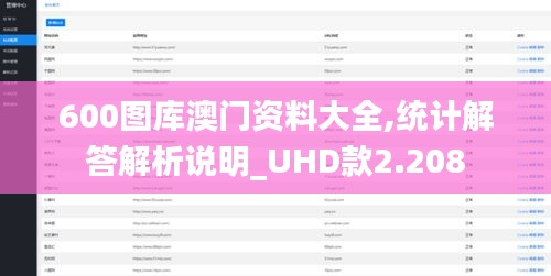 600图库澳门资料大全,统计解答解析说明_UHD款2.208