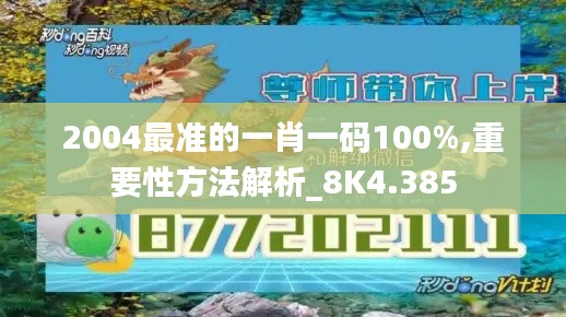 2004最准的一肖一码100%,重要性方法解析_8K4.385
