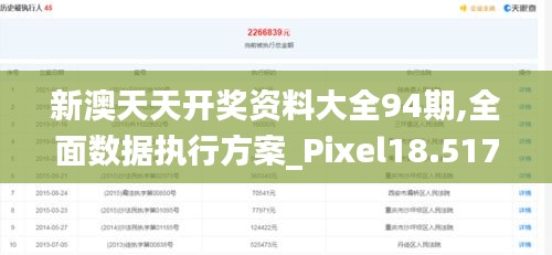 新澳天天开奖资料大全94期,全面数据执行方案_Pixel18.517
