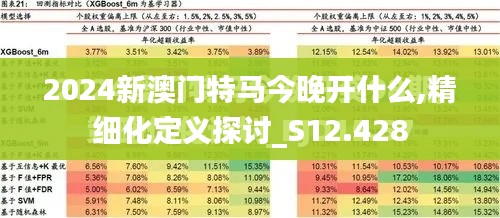 2024新澳门特马今晚开什么,精细化定义探讨_S12.428