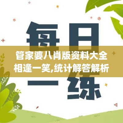管家婆八肖版资料大全相逢一笑,统计解答解析说明_4K版2.136