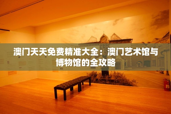 澳门天天免费精准大全：澳门艺术馆与博物馆的全攻略