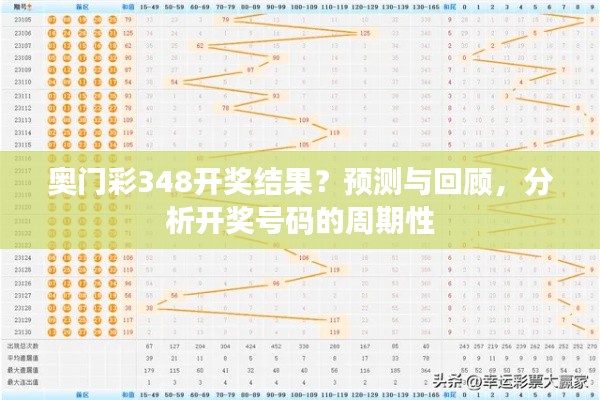 奥门彩348开奖结果？预测与回顾，分析开奖号码的周期性