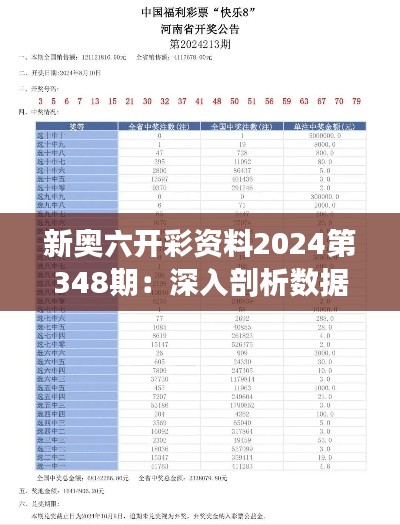 新奥六开彩资料2024第348期：深入剖析数据趋势