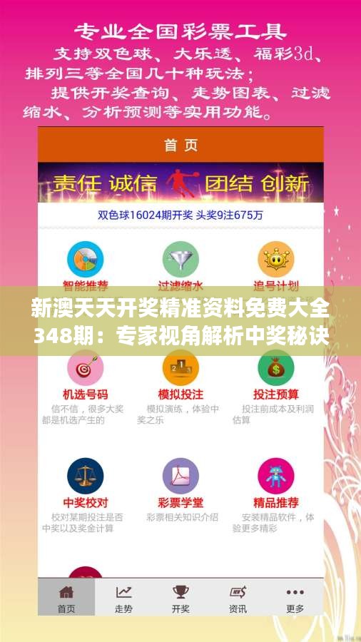 新澳天天开奖精准资料免费大全348期：专家视角解析中奖秘诀