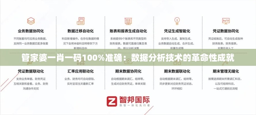 管家婆一肖一码100%准确：数据分析技术的革命性成就