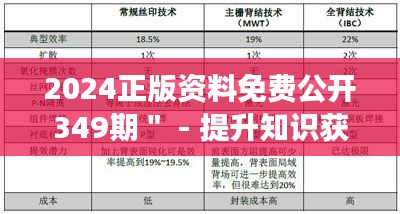 2024正版资料免费公开349期＂ - 提升知识获取效率的新时代策略