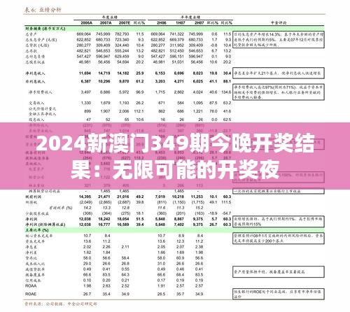 2024新澳门349期今晚开奖结果：无限可能的开奖夜