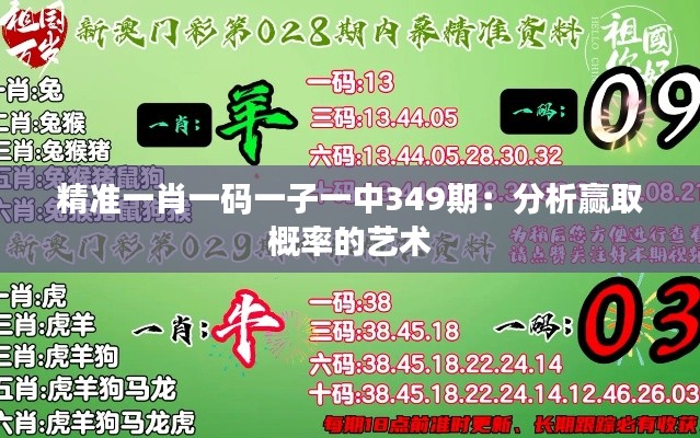 精准一肖一码一子一中349期：分析赢取概率的艺术