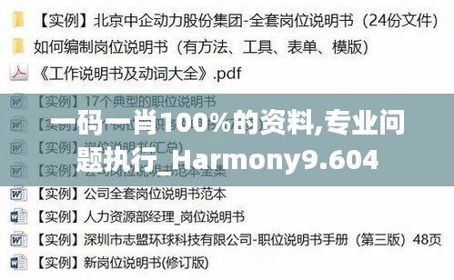 一码一肖100%的资料,专业问题执行_Harmony9.604