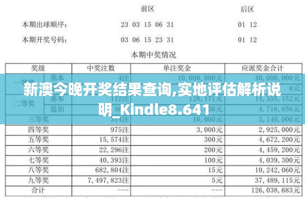新澳今晚开奖结果查询,实地评估解析说明_Kindle8.641