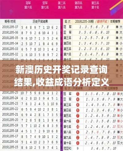 新澳历史开奖记录查询结果,收益成语分析定义_QHD版9.193