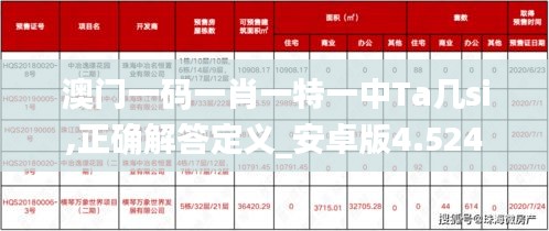 澳门一码一肖一特一中Ta几si,正确解答定义_安卓版4.524