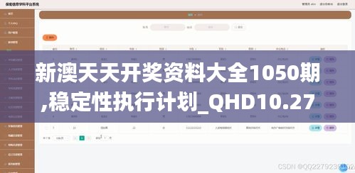 新澳天天开奖资料大全1050期,稳定性执行计划_QHD10.271