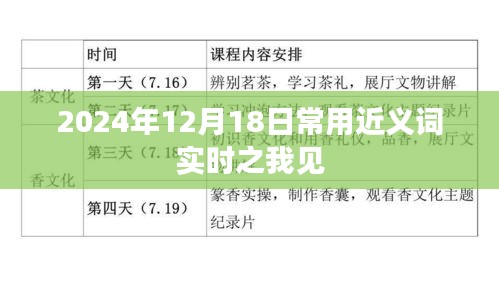 常用近义词实时之我见，深度解析与预测（2024年观察）