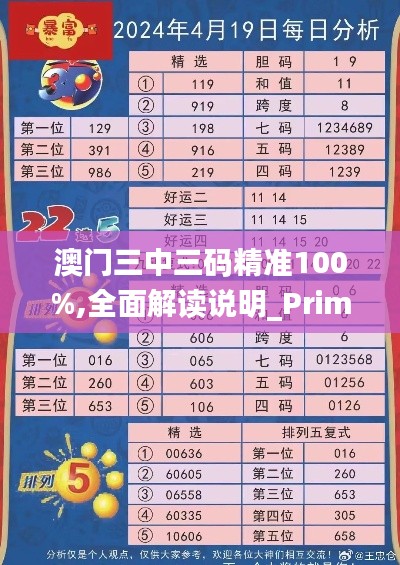 澳门三中三码精准100%,全面解读说明_Prime1.950