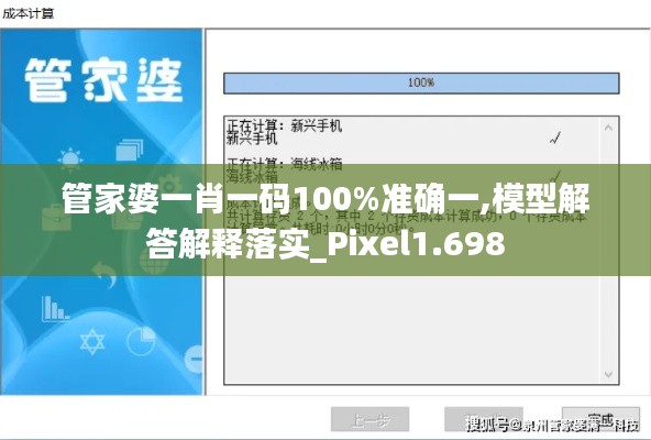 管家婆一肖一码100%准确一,模型解答解释落实_Pixel1.698