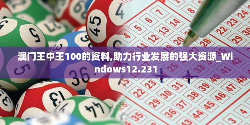 澳门王中王100的资料,助力行业发展的强大资源_Windows12.231