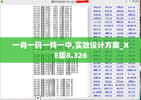 一肖一码一特一中,实效设计方案_XE版8.326