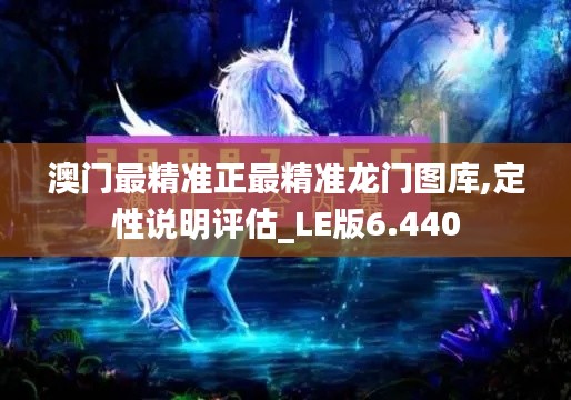 澳门最精准正最精准龙门图库,定性说明评估_LE版6.440