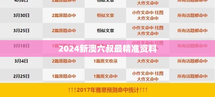 2024新澳六叔最精准资料