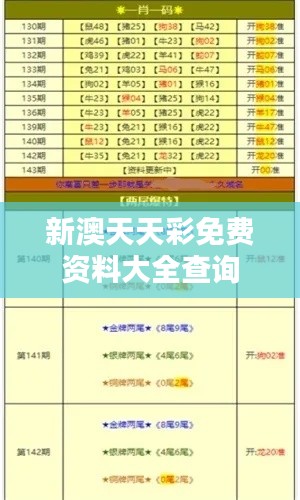 新澳天天彩免费资料大全查询