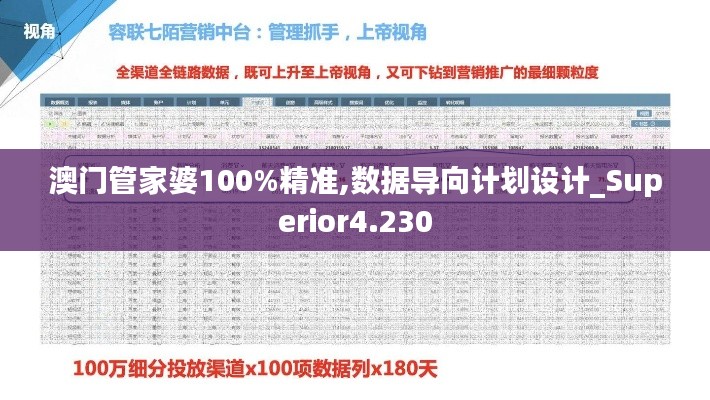 澳门管家婆100%精准,数据导向计划设计_Superior4.230