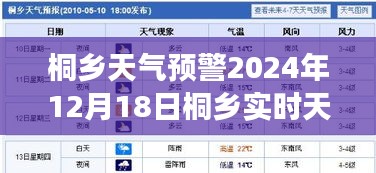 桐乡天气预警及实时气象状况详解，2024年12月18日报告