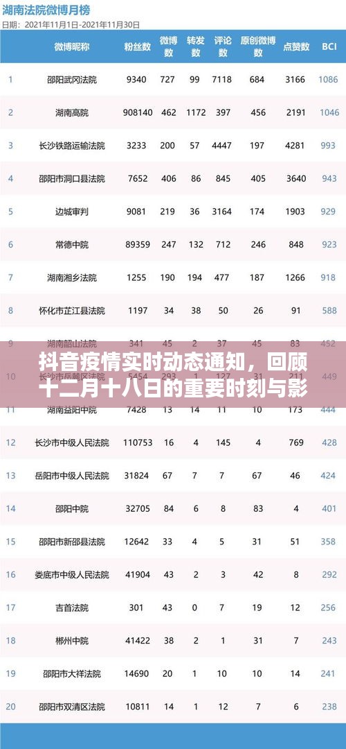 抖音疫情实时动态通知，十二月十八日重要时刻回顾与影响分析