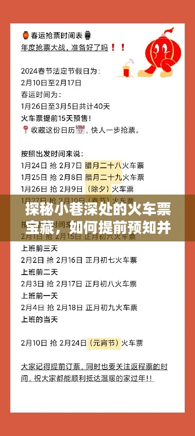 探秘火车票宝藏，提前预知与抢购火车票攻略（针对2024年12月18日）