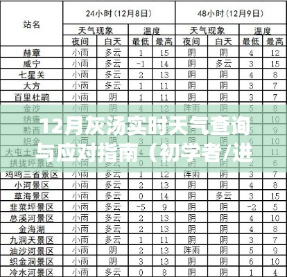 灰汤天气预报与应对指南，初学者到进阶用户的全方位指南（实时更新）