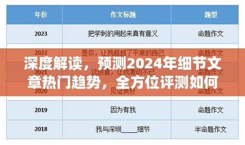 深度解读与预测，2024年细节文章热门趋势及如何全方位理解评测文章内容